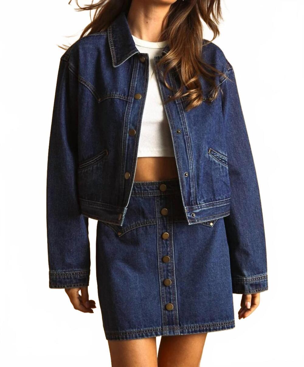 NEW MIOU MUSE city limits boxy denim jacket in blue